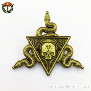 Badge 3D de couleur unie de serpent personnalisée unique